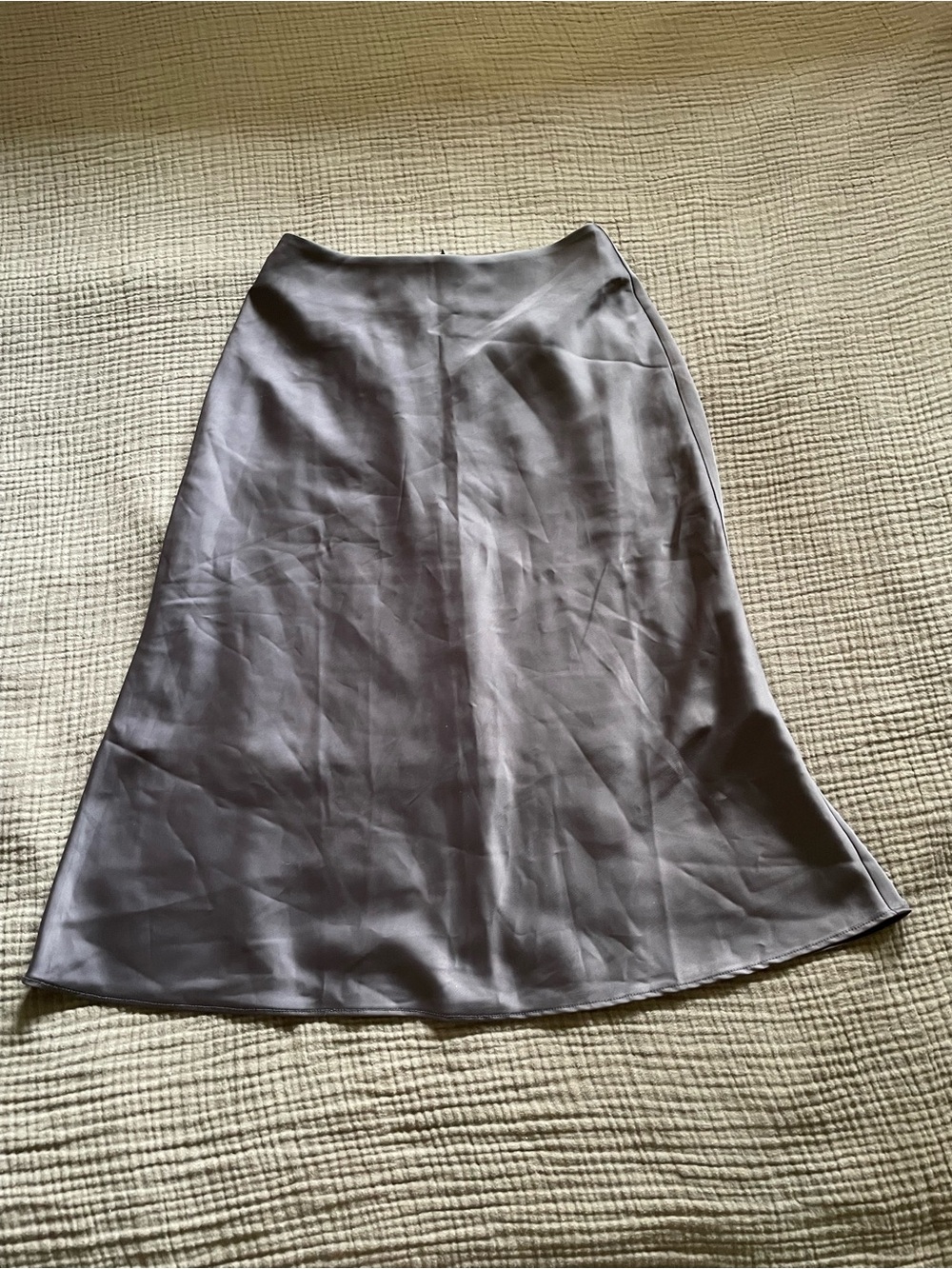 Brown Midi Slip Skirt